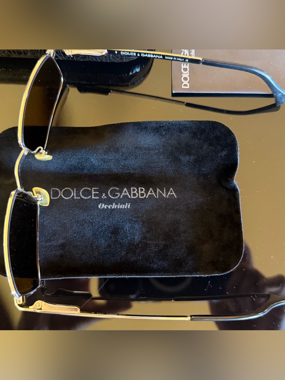 Dolce & Gabbana - Y2K Rectangular Sunglasses with Brown Lenses - Picture 8 of 12